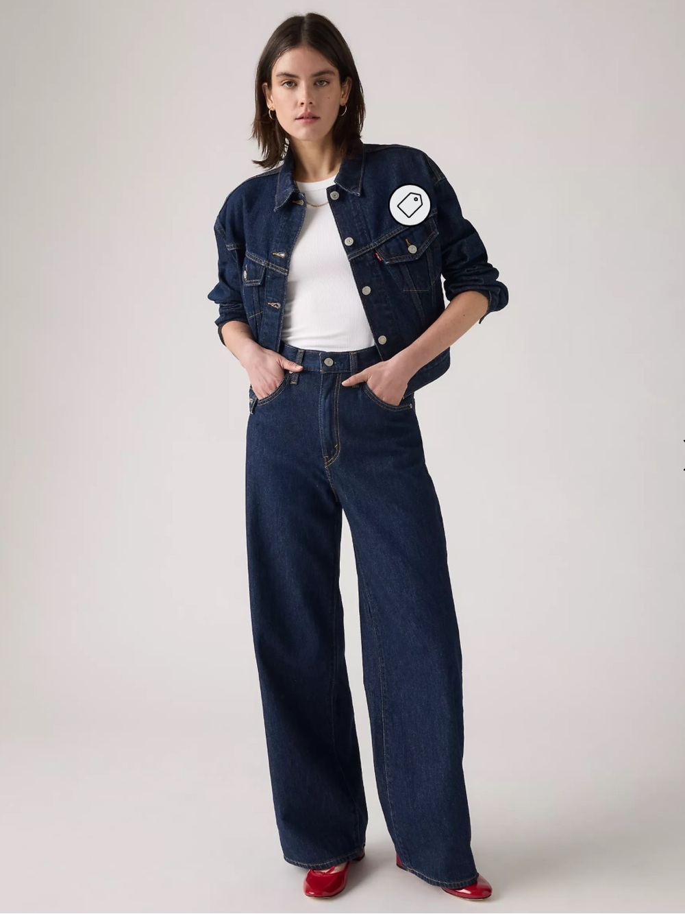 Levi's Dark Cinch Baggy Women’s No Stretch: Reign Of The Rinse Wide-Leg Jeans